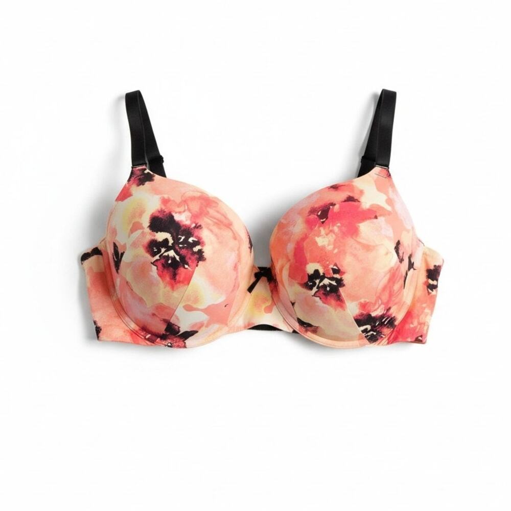 NEW Torrid 50B Lightly Lined T Shirt Bra Pink Floral Underwire Comfort
